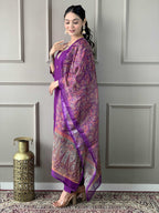 The52 Women's Wine Rayon Slub Embroidered Straight Kurta, Pant and Dupatta Set - Distacart