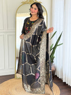 The52 Women Gorgeous Roman Silk Fabric Straight Kurta, Pant and Dupatta Set - Distacart