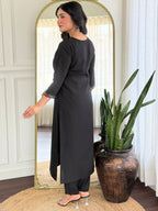 The52 Women Gorgeous Roman Silk Fabric Straight Kurta, Pant and Dupatta Set - Distacart