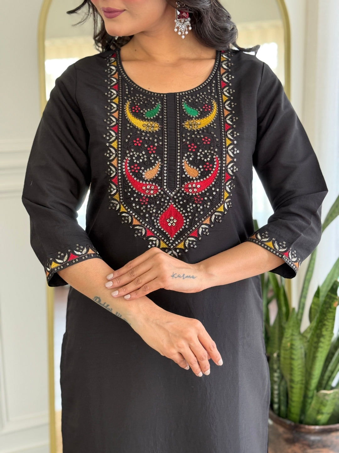 The52 Women Gorgeous Roman Silk Fabric Straight Kurta, Pant and Dupatta Set - Distacart