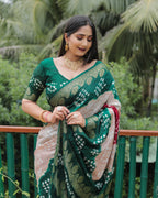 Anaita Light Brown Woven Design Pure Bandhej Soft Silk Saree - Distacart