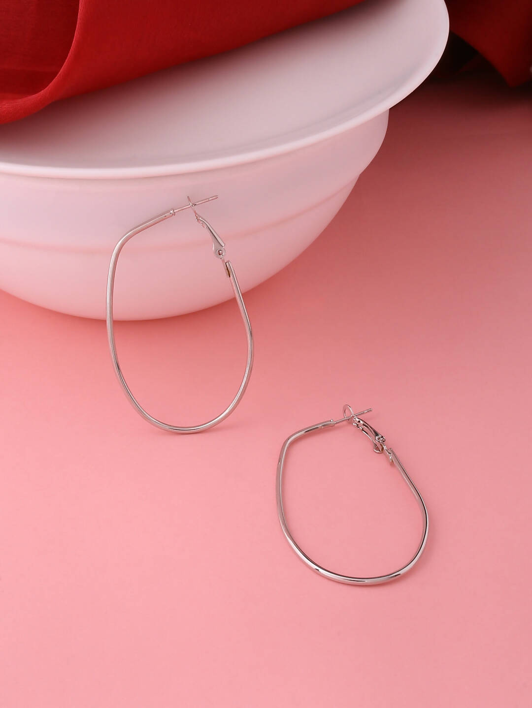 NVR Women Set of 2 Contemporary Hoop Earrings - Distacart