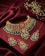 Jewel City Stunning Handcrafted Kundan Choker Jewelry Set