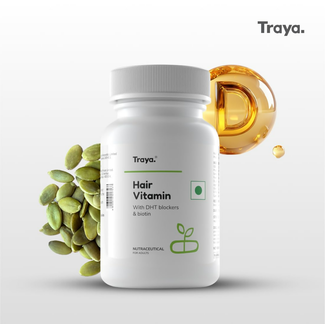Traya Hair Vitamins with Biotin and Bhringraj Capsules - Distacart
