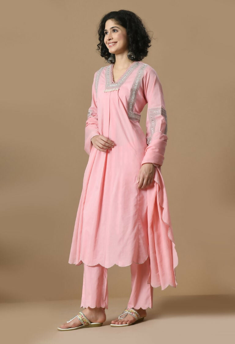 Joban Fashion Pink Cotton Kurta Set