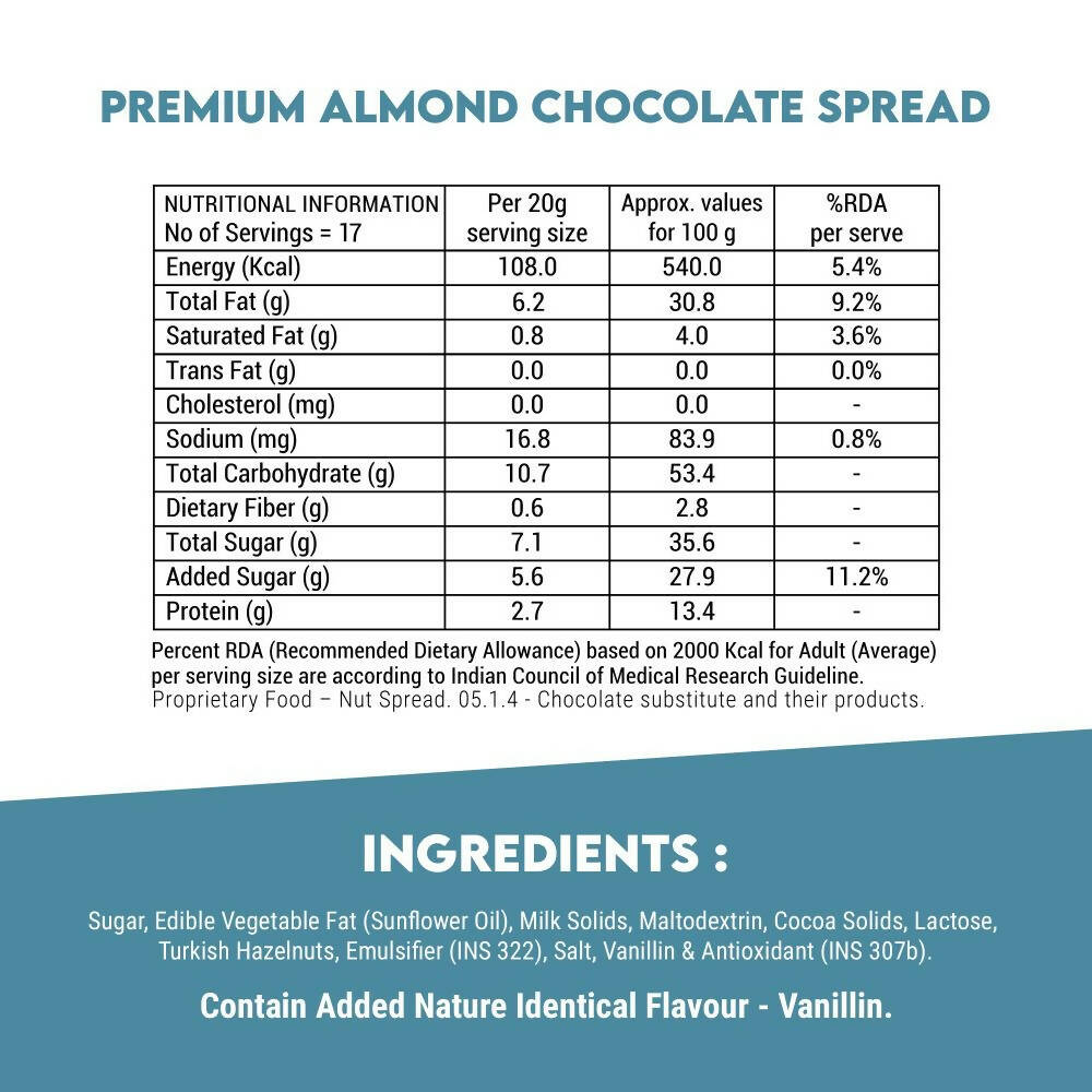Happilo Premium Chocolate Almond Spread