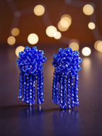 Inhanns Handmade Crystal Water Fall Earrings - Short - Royal Blue - Distacart