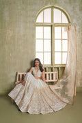 Eilara Off White Net Embroidered, Sequins And Thread Work A - Line Lehenga Choli For Engagement