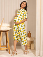 Janasya Multicolour Cotton Geometric A-Line Dress - Distacart