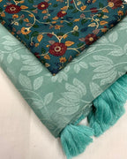 Rama Jute Silk Woven Design Saree with Unstitched Blouse - Hiral Fashion
