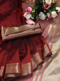 Shree Shyam Fashion Organza Red Saree - Distacart