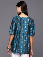 Ahalyaa Women's Traditional wear Tunic - Teal Blue