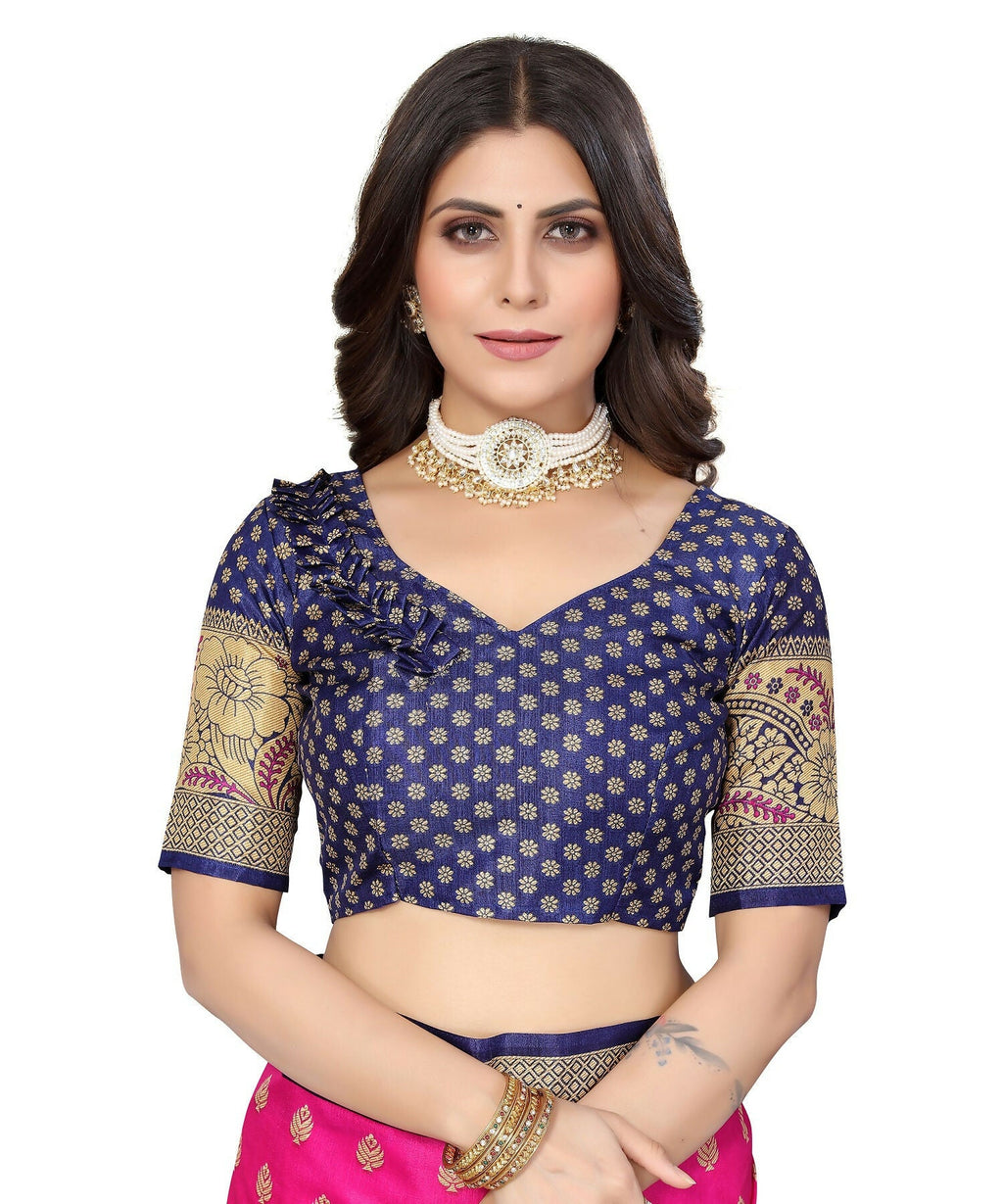 Vamika Pink Printed Art Silk Saree