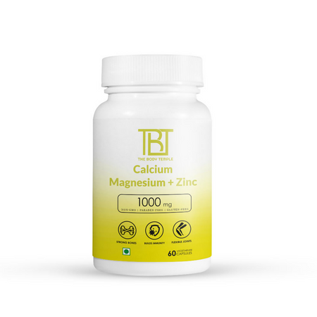 The Body Temple Calcium Magnesium + Zinc 1000mg For Strong Bones Capsules