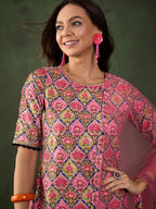 Sangria Printed Straight Kurta & Trouser With Dupatta
