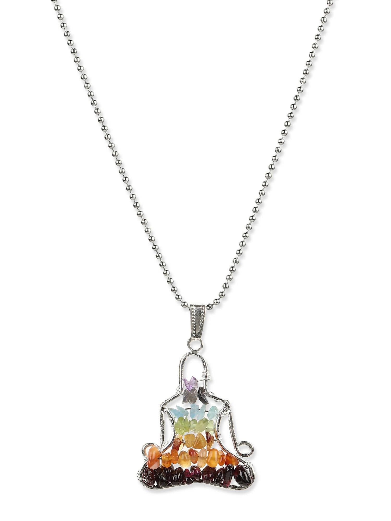 Women's Silver-Toned Blue Silver-Plated Handcrafted Chain - Ruby Raang - Distacart