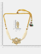 Ruby Raang Floral Kundan Studded Jewellery Set