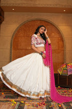 AI Fashion Off White Crepe Designer Navratri Wear Lehenga Choli Collection