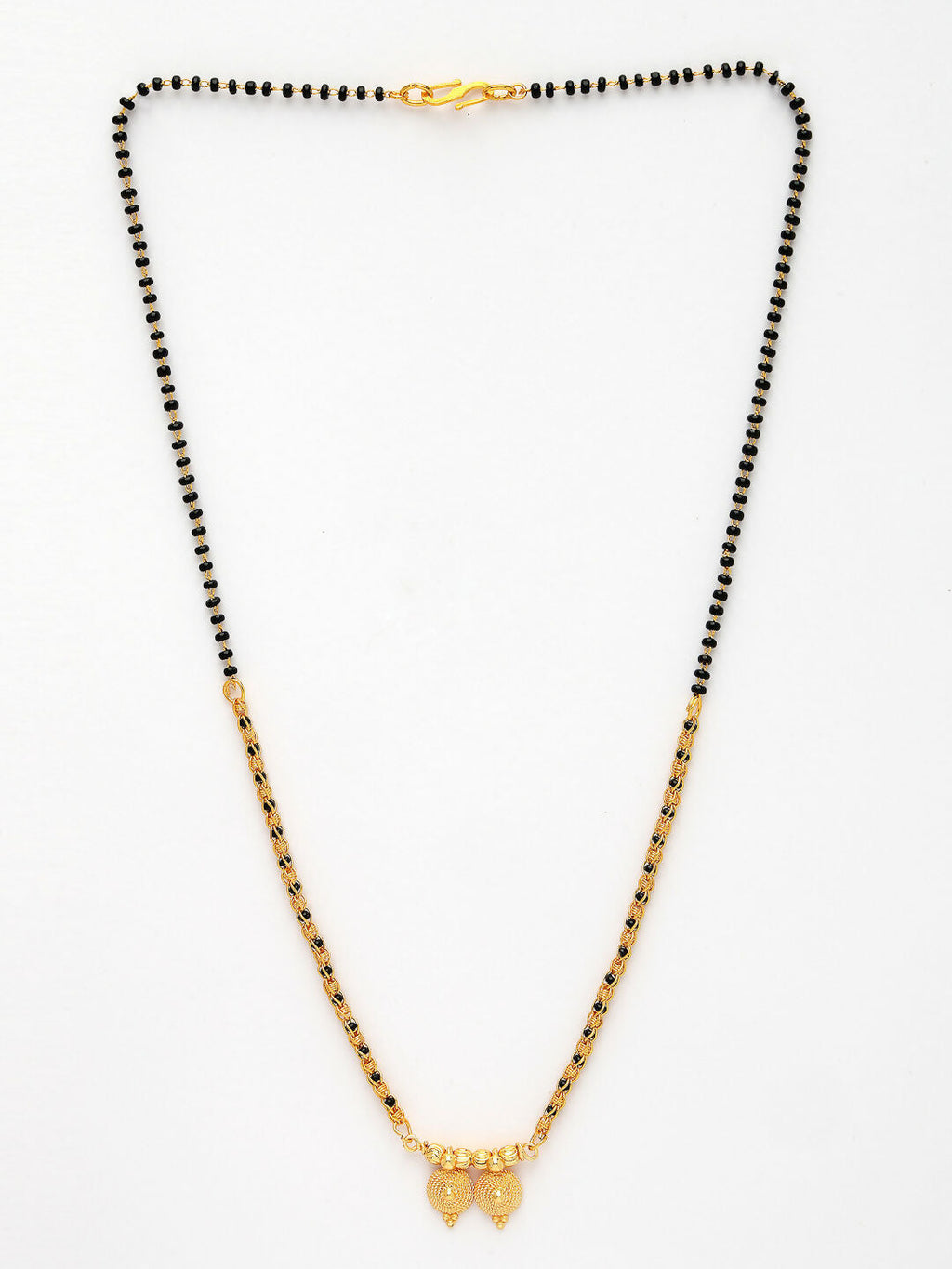NVR Women's Gold-Polished Black Beaded Mangalsutra - Distacart