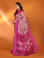 PR Fashion Pink Kota Doria Printed Saree