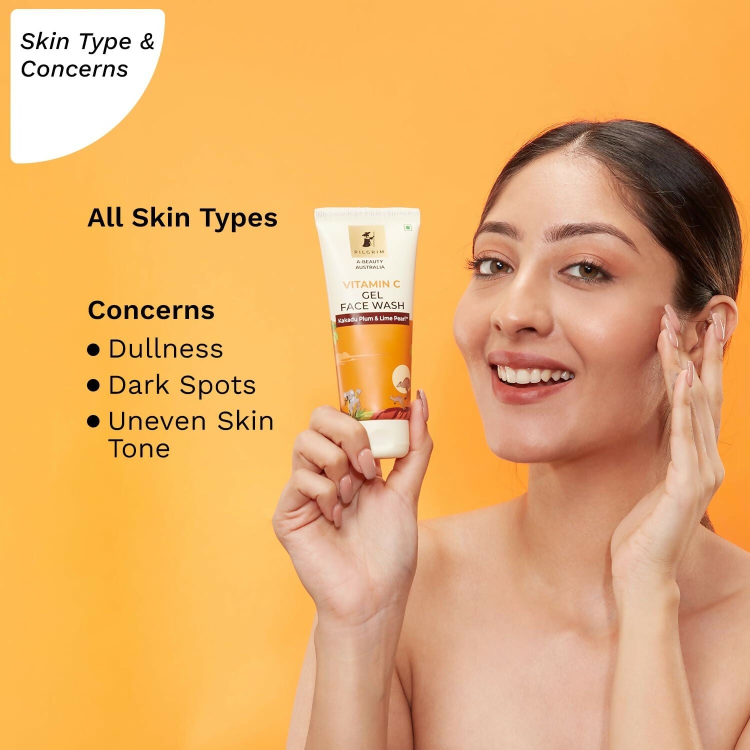 Pilgrim Australian Vitamin C Gel Face Wash For Glowing Skin With Kakadu Plum & Lime Pearl - Distacart