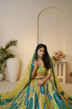 Kesar Fab Yellow Banarasi Silk Embroidered Lehenga