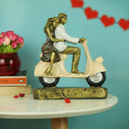 Tied Ribbons Romantic Love Couple On Scooter Showpiece Statue Decorative Items For Home