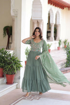 Joban Fashion Pista Readymade Kurta Set With Sequence embroidery Work - Distacart