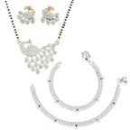AanyaCentric Gold-plated Mangalsutra Pendant Earring Set & Silver Plated Anklet - Distacart