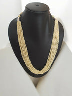 Inhanns Bloom Handmade Beaded Only Necklace - 12 Layers - Cream Necklace