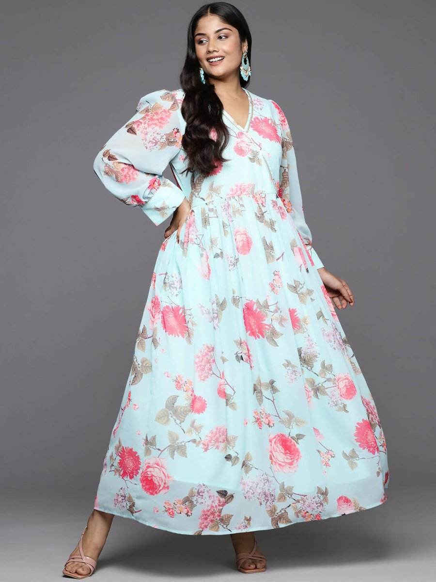 Ahalyaa Women's Traditional wear Ethnic Dress - Blue - Distacart