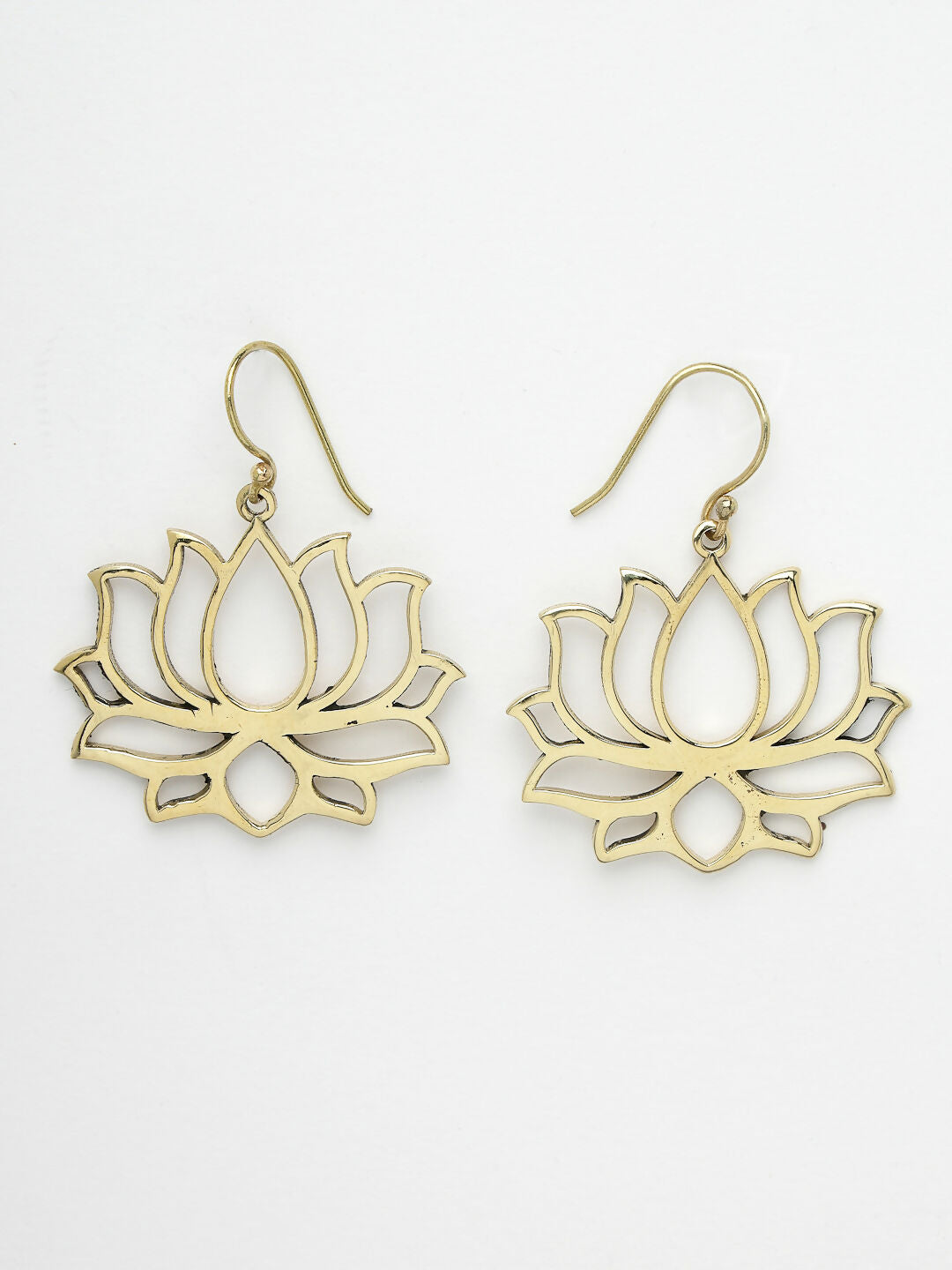 NVR Women Lotus Shaped Gold Plated Earrings - Distacart