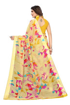 Vamika Yellow Linen Satin Border Saree