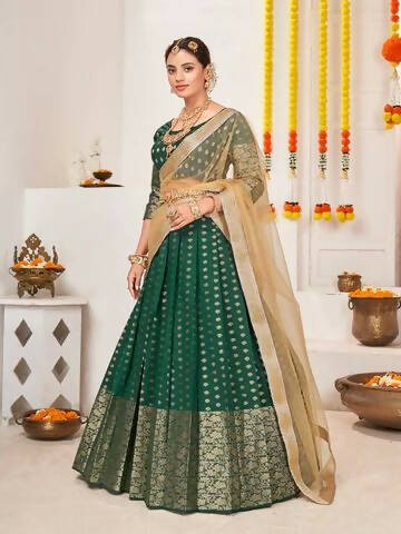 DEIANA'S Beautiful Jackquard Weaving Lehengha Choli - Green