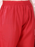 Hem Embroidered Kurta With Pant & Embroidered Dupatta, Pink - Hiral Fashion - Distacart