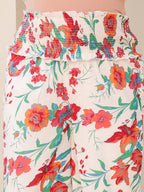 Janasya Light Cotton Floral A-Line Kurta Set