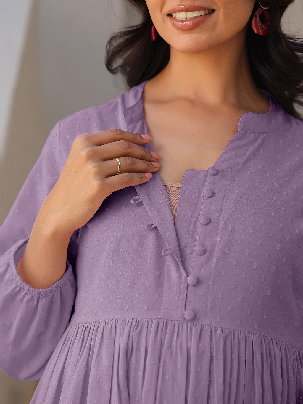 Janasya Light Dobby Cotton Self Design A-Line Kurta Set - Distacart