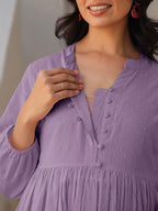 Janasya Light Dobby Cotton Self Design A-Line Kurta Set - Distacart