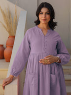 Janasya Light Dobby Cotton Self Design A-Line Kurta Set - Distacart
