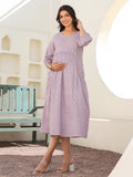 Janasya Light Cotton Floral A-Line Dress - Distacart