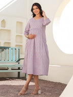 Janasya Light Cotton Floral A-Line Dress - Distacart