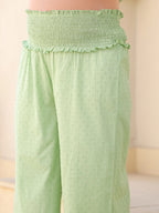 Janasya Light Dobby Cotton Yoke Embroidery A-Line Kurta Set