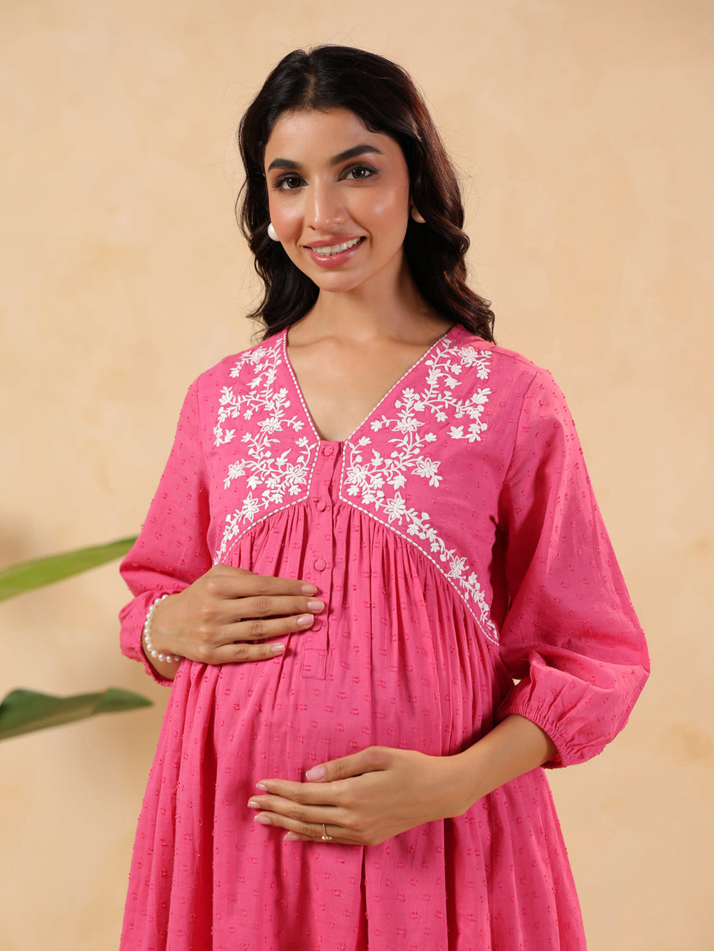 Janasya Light Dobby Cotton Yoke Embroidery A-Line Kurta Set - Distacart