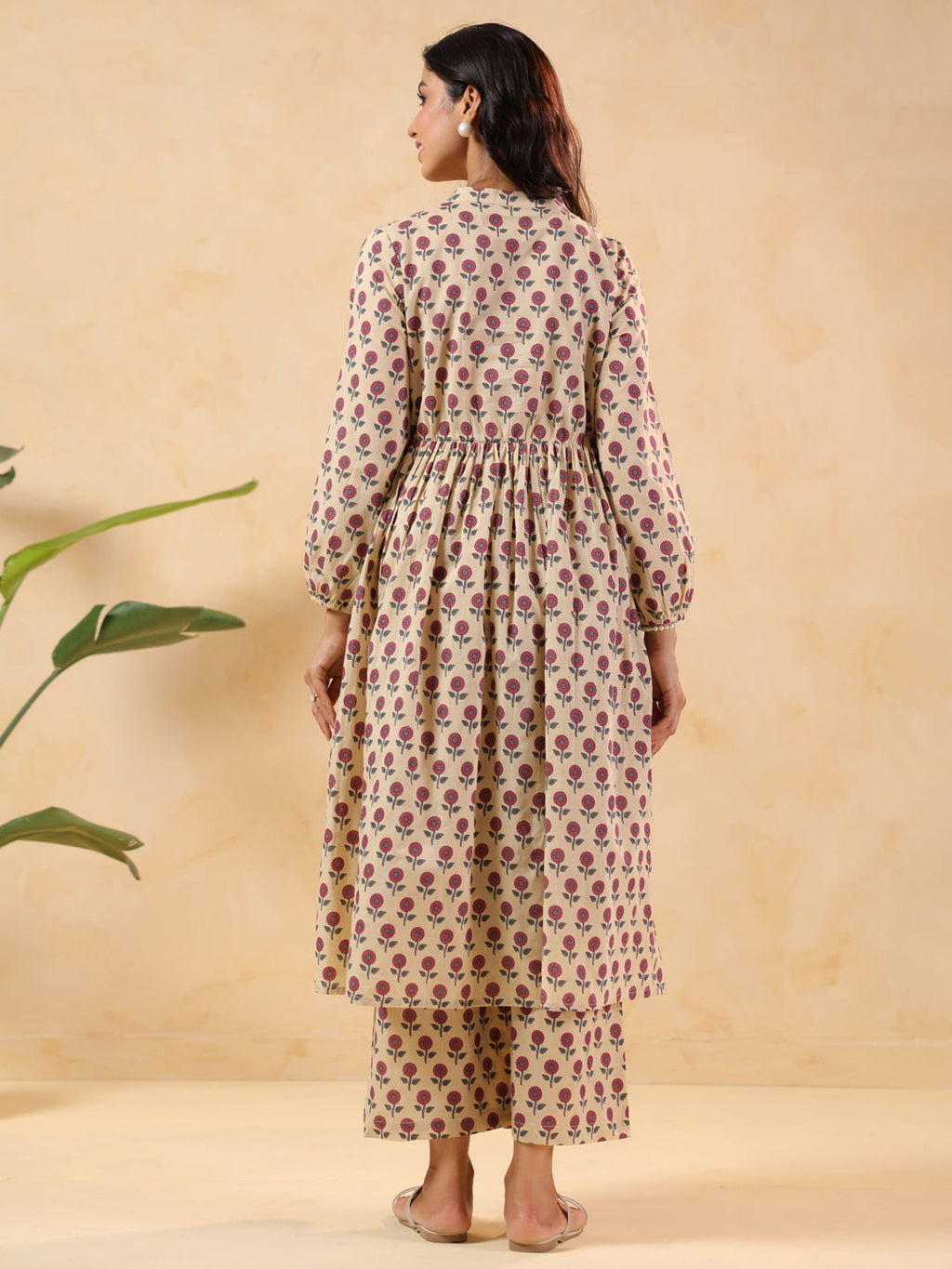 Janasya Light Cotton Floral A-Line Kurta Set - Distacart