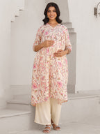 Janasya Light Cotton Floral A-Line Kurta - Distacart
