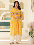 Janasya Bright Cotton Floral Gathered Kurta - Distacart