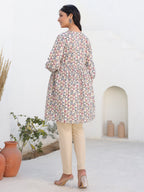 Janasya Light Cotton Geometric A-Line Tunic - Distacart