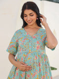 Janasya Bright Cotton Floral A-Line Tunic - Distacart