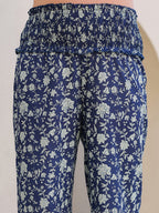 Janasya Dark Cotton Floral Gathered Top & Bottom Set - Distacart