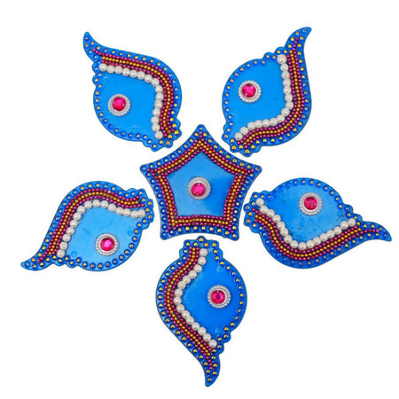 Kundan HandiKrafts Shank Rangoli Blue (Baby)